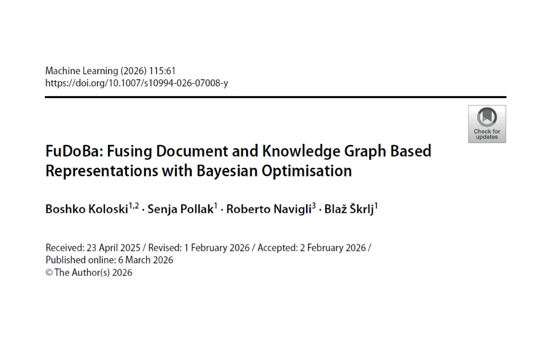 FuDoBa has been published in the Machine Learning Journal by Springer