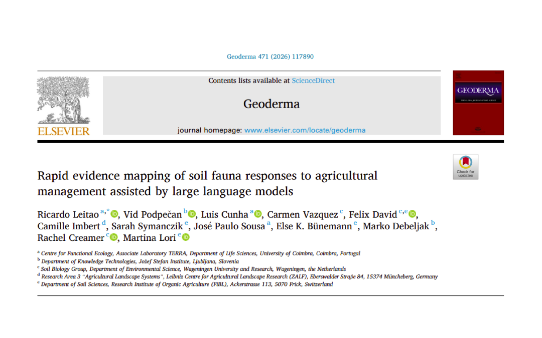 Rapid evidence mapping of soil fauna responses to agricultural management assisted by large language models